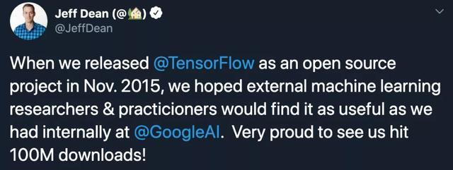 TensorFlow全球下载量破1亿，Jeff Dean很激动，但网友却不给面子