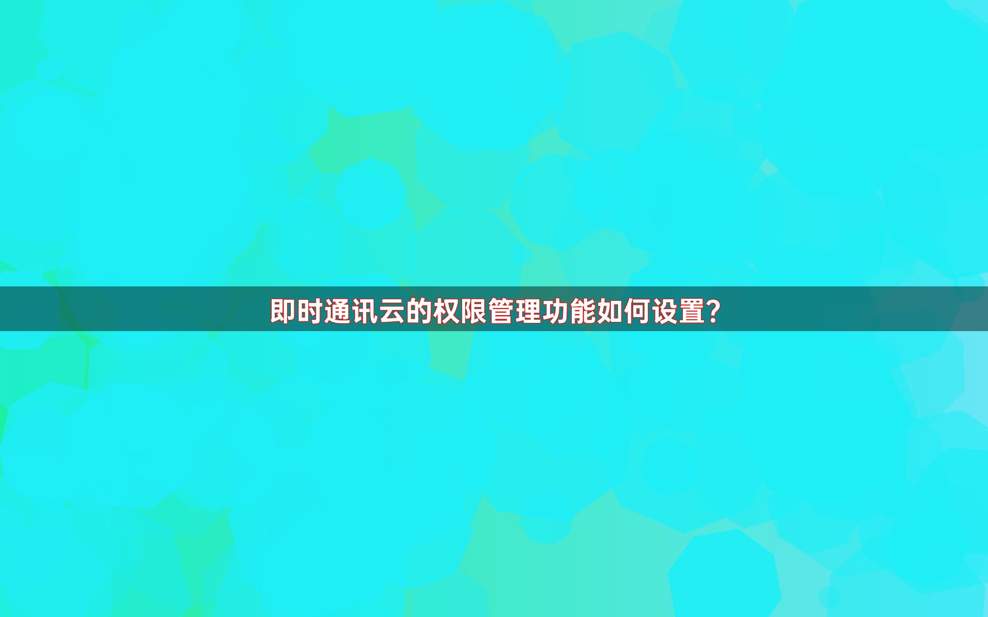 即时通讯云的权限管理功能如何设置？
