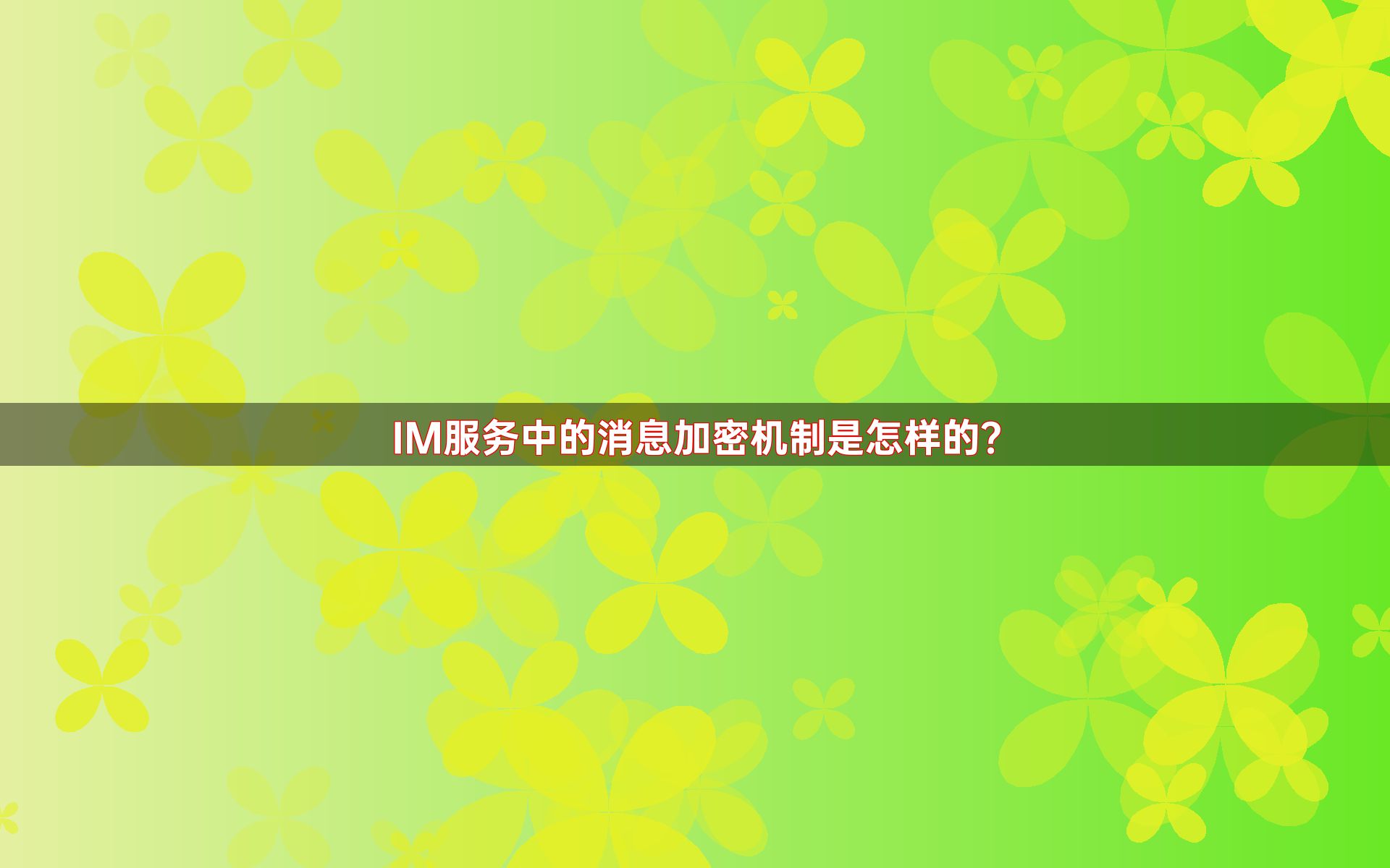 IM服务中的消息加密机制是怎样的？