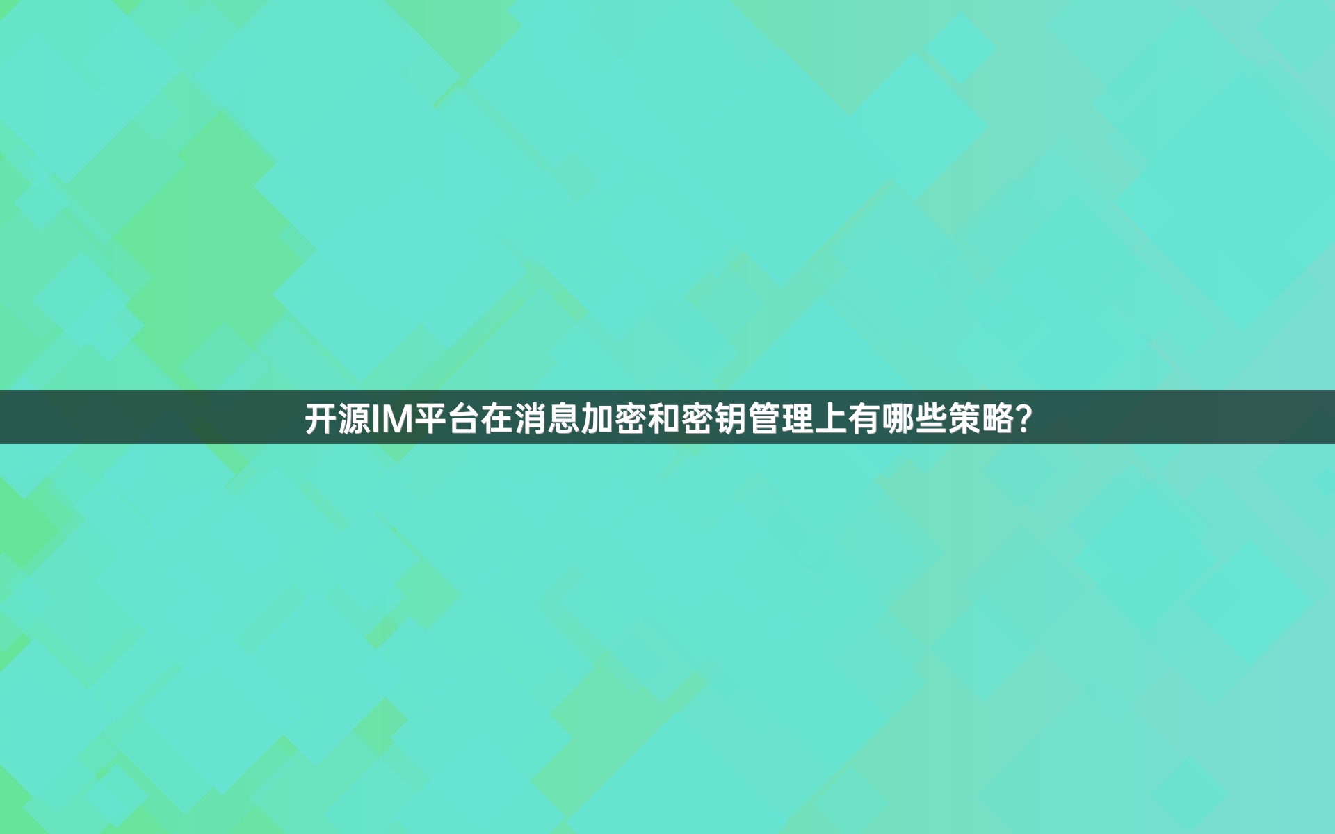 开源IM平台在消息加密和密钥管理上有哪些策略？