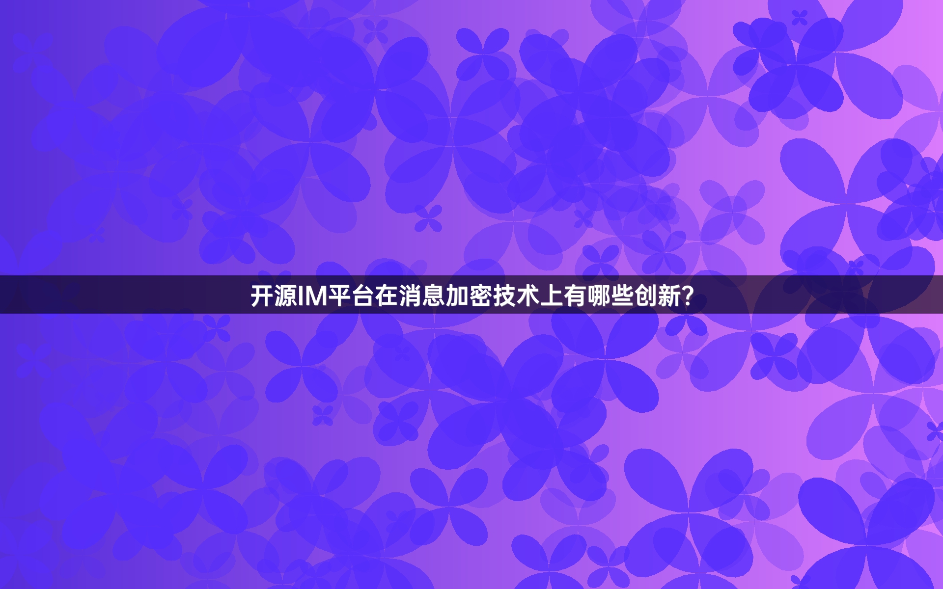 开源IM平台在消息加密技术上有哪些创新？