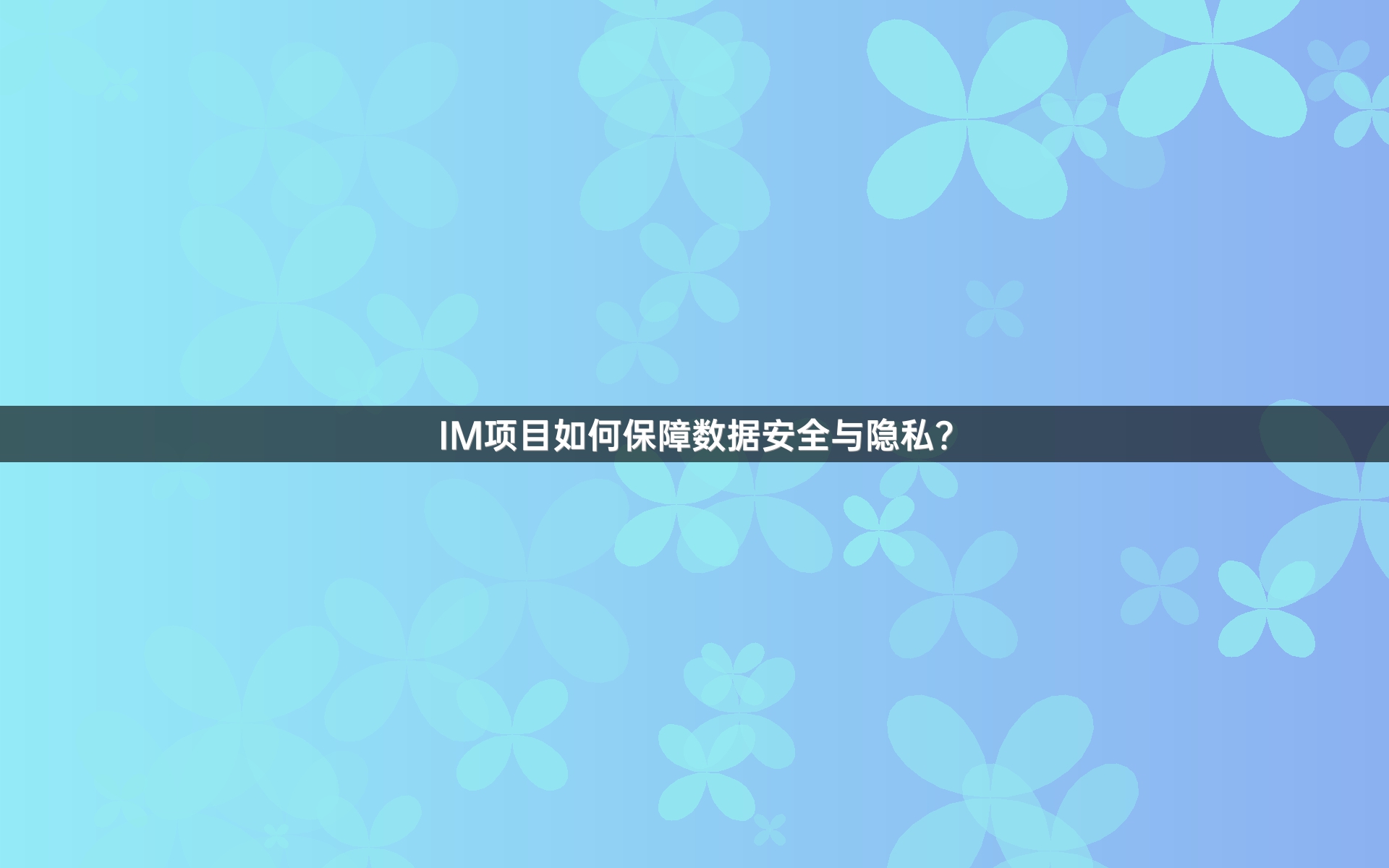 IM项目如何保障数据安全与隐私？