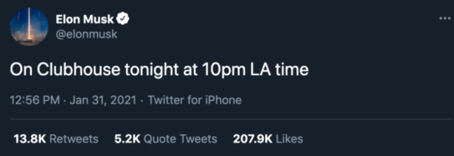 马斯克一夜引爆 Clubhouse ,数万人疯狂求邀请码,顺便还透露了几个关键信息
