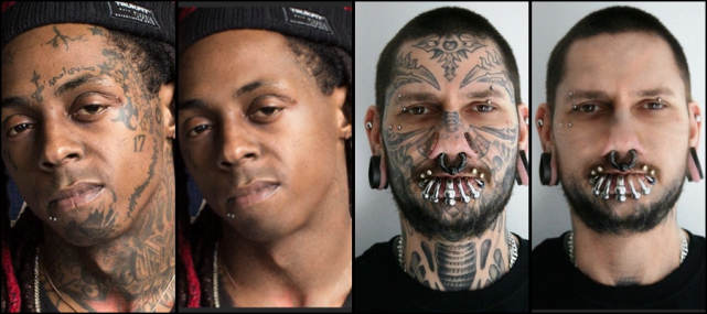 AI一键去纹身,几秒钟让你看见明星「真面目」