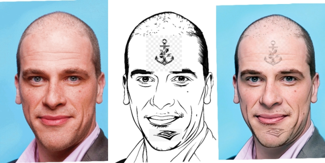 AI一键去纹身,几秒钟让你看见明星「真面目」