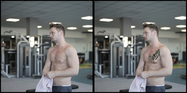 AI一键去纹身,几秒钟让你看见明星「真面目」